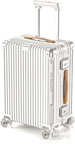 Carry On Luggage with Spinner Wheels and TSA Approved Hard Shell Suitcase with Aluminum Frame Zipperless Lightweight Luggage for Business Travel (Silver, 20in) in Kuwait
