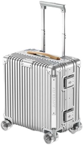 Carry On Luggage with Spinner Wheels and TSA Approved Hard Shell Suitcase with Aluminum Frame Zipperless Lightweight Luggage for Business Travel (Silver, 20in) in Kuwait