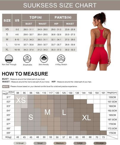 SUUKSESS Women 2 Piece Workout Sets Built in Bra Racerback Sports Bras High Waisted Biker Shorts in Kuwait