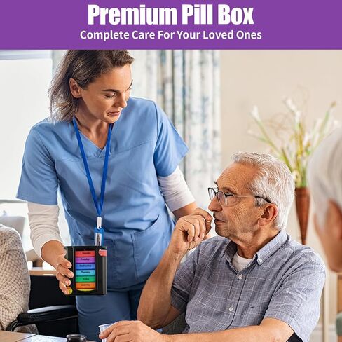 Weekly Pill Organizer,7 Day Pill Organizer 4 Times a Day Medication Reminder, Medicine Organizer with 7 Individual Stacking Cases for Medication, Vitamins, Fish Oils,Supplements (Model 4.0) in Kuwait