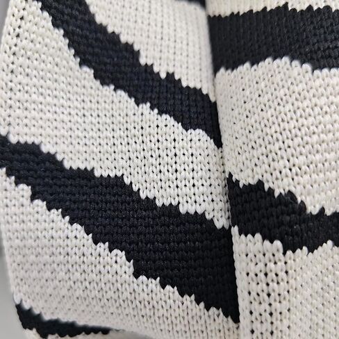 Bi&Yamigeo Mini Knit Knot Bag,Small Zebra Wristlet Crochet Tote Purse,White and Black Striped Wrist Handbag for Women in Saudi Arabia