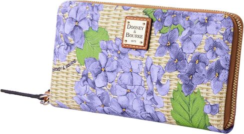 Dooney & Bourke Hydrangea Basketweave Large Zip Around Wristlet in Kuwait