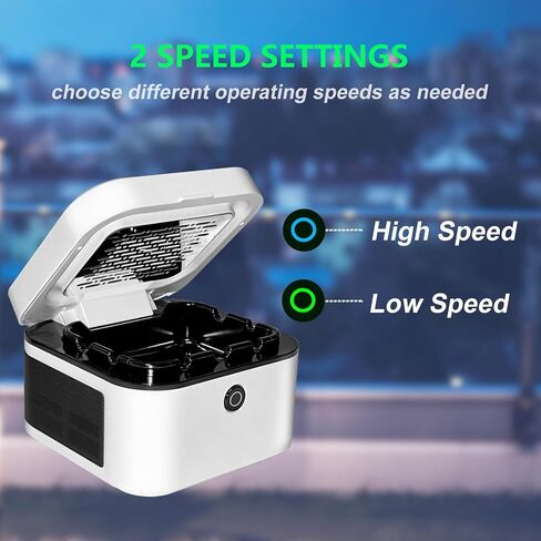 Multifunctional Smokeless Ashtray with HEPA Filter,Rechargeable Air Purifier for Cigarette Smoke,Portable Ashtray for Indoor & Outdoor Use (White) in Saudi Arabia