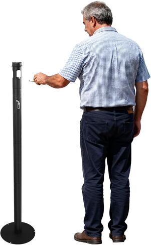 Outdoor Ashtray, Stainless Steel Cigarette Butt Disposal Outdoor Standing Tall Ashtray for Outside Patio Home, 2" Diameter x 50" H in Saudi Arabia