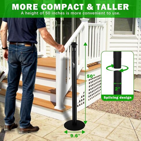 Outdoor Ashtray, Stainless Steel Cigarette Butt Disposal Outdoor Standing Tall Ashtray for Outside Patio Home, 2" Diameter x 50" H in Saudi Arabia