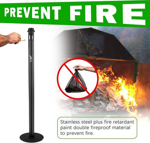 Outdoor Ashtray, Stainless Steel Cigarette Butt Disposal Outdoor Standing Tall Ashtray for Outside Patio Home, 2" Diameter x 50" H in Saudi Arabia