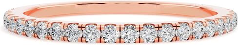 0.25 and 0.5 Carat 14K White Yellow and Rose Gold Round Cut Natural Diamond Half Eternity Band for Women Wedding Anniversary Stackable | H-I Color SI2-I1 Clarity | Fine Jewelry Gift for Her Size 4-8 in Saudi Arabia
