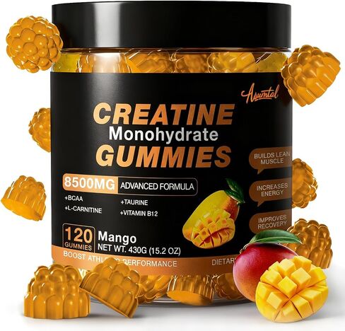 Creatine Gummies for Women 5000 MG, Creatine for Women, Creatine Monohydrate Supplement for Muscle Growth, Strength & Energy Support, Sugar Free Pre Workout Gummies 120 Count Raspberry Flavor in Saudi Arabia