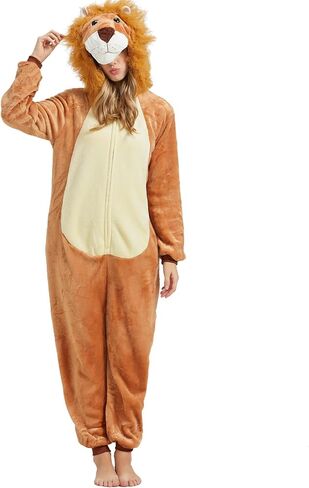 QUCH Adult Onesie Costume-Unisex Animal Onesies for Adults Halloween Costume, Halloween Onesie Adult Onesie Pajamas for Women Lion S in Saudi Arabia