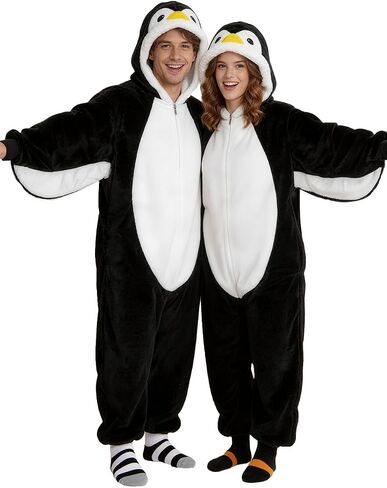 Penguin Costume Adult Onesie Animal Pajamas Cosplay Halloween Christmas in Saudi Arabia