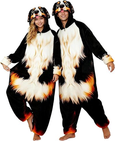 Bernese Mountain Costume for Adults,Adult Onesie for Halloween Christmas Pajama Women Men in Saudi Arabia