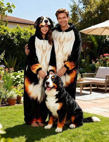 Bernese Mountain Costume for Adults,Adult Onesie for Halloween Christmas Pajama Women Men in Saudi Arabia