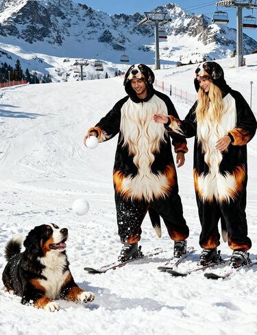 Bernese Mountain Costume for Adults,Adult Onesie for Halloween Christmas Pajama Women Men in Saudi Arabia