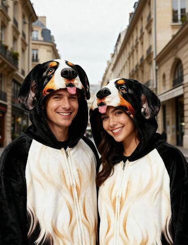 Bernese Mountain Costume for Adults,Adult Onesie for Halloween Christmas Pajama Women Men in Saudi Arabia