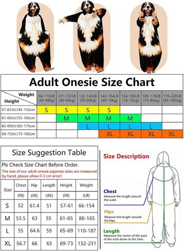 Bernese Mountain Costume for Adults,Adult Onesie for Halloween Christmas Pajama Women Men in Saudi Arabia