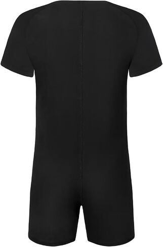 Landofgenie Mens Onesie Bodysuit Short Sleeve Henley Jumpsuit Pajamas One Piece Rompers Black XS in Kuwait