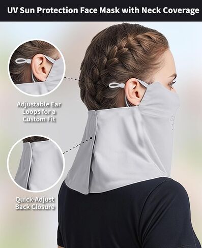 5-Pack UV Sun Protection Face Mask with Neck Coverage, UPF 50+ Cooling Neck Gaiter Scarf, Breathable Face Cover for Summer Outdoors (Multicolor) in Saudi Arabia