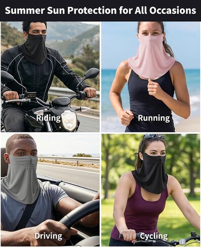 5-Pack UV Sun Protection Face Mask with Neck Coverage, UPF 50+ Cooling Neck Gaiter Scarf, Breathable Face Cover for Summer Outdoors (Multicolor) in Saudi Arabia