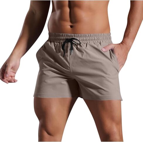 Running Shorts for Men 3 Inch with Liner Multi Pocket Lightweight Waterproof Quick Dry Gym Gear Sport and Outdoor Summer in Kuwait