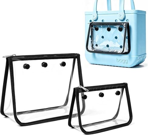 LETGO Clear Insert Bags for Bogg Bag, 2 Pack Waterproof Transparent PVC Cosmetic Pouch Zipper,Compatible with Bogg Bag Accessories,Travel Toiletry Organizer Set for Beach Pool and Daily Use (White) in Saudi Arabia