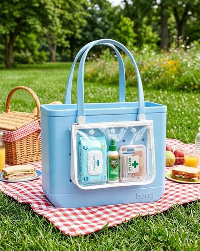 LETGO Clear Insert Bags for Bogg Bag, 2 Pack Waterproof Transparent PVC Cosmetic Pouch Zipper,Compatible with Bogg Bag Accessories,Travel Toiletry Organizer Set for Beach Pool and Daily Use (White) in Saudi Arabia