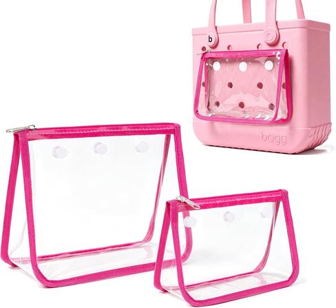 LETGO Clear Insert Bags for Bogg Bag, 2 Pack Waterproof Transparent PVC Cosmetic Pouch Zipper,Compatible with Bogg Bag Accessories,Travel Toiletry Organizer Set for Beach Pool and Daily Use (White) in Saudi Arabia