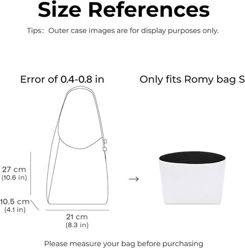 Purse Organizer Insert for Tory Burch Romy S Shoulder Bag,Custom Fit Inside Premium Black Lightweight WaterResistant Tote Bag Insert Accessories in Kuwait
