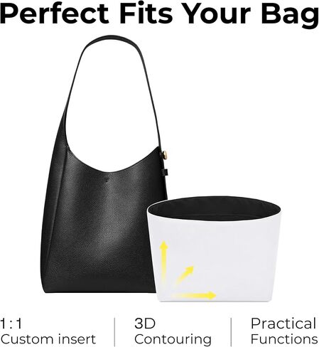 Purse Organizer Insert for Tory Burch Romy S Shoulder Bag,Custom Fit Inside Premium Black Lightweight WaterResistant Tote Bag Insert Accessories in Kuwait
