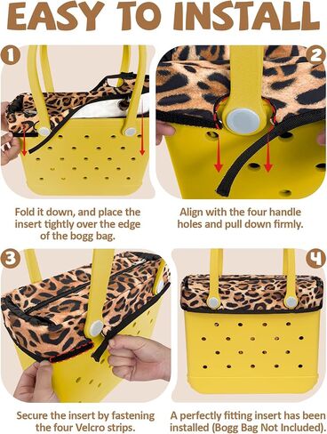 Nyton Organizer Insert Only Compatible with Bogg Bag Original Medium, Beach Bag Organizer with Zipper Lid (Leopard, Medium) in Saudi Arabia