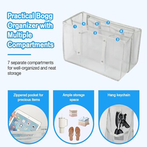 MoKo Beach Bag Organizer Inserts for Original X-Large Bogg Bag Accessories, Lightweight Mesh Insert Divider Pouch, Save Storage Space, Gray in Kuwait