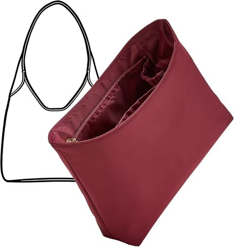 Nylon Brooklyn 28 Bag Insert, Purse Organizer Insert Custom-Fit for Coach Brooklyn 28 Shoulder Bag, Lightweight Waterproof Handbag Shaper Protector with Zipper Pocket Bottle Holders, Maple in Saudi Arabia