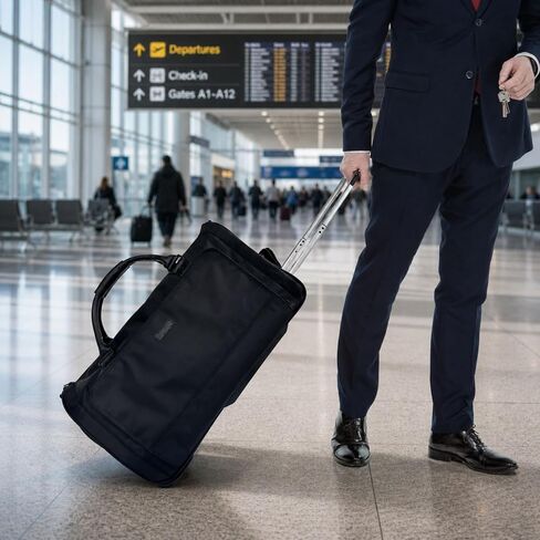 Rolling Garment Bag with Wheels, Carry On Garment Duffle Bag for Travel, Convertible Wheeled Suit Bag for Men, Wrinkle-Free Business Travel Luggage with Shoe Pocket & Retractable Handle in Saudi Arabia