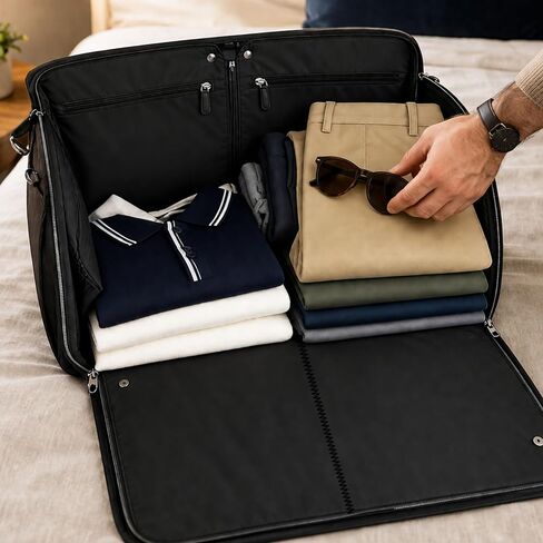 Rolling Garment Bag with Wheels, Carry On Garment Duffle Bag for Travel, Convertible Wheeled Suit Bag for Men, Wrinkle-Free Business Travel Luggage with Shoe Pocket & Retractable Handle in Saudi Arabia