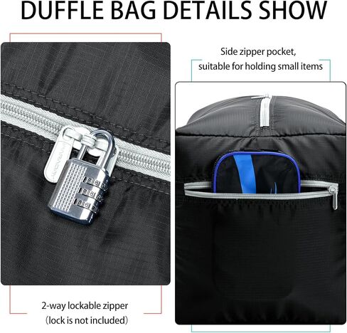 iFARADAY Foldable Duffel Bag 30" / 75L Lightweight with Water Rresistant for Travel-Black in Kuwait