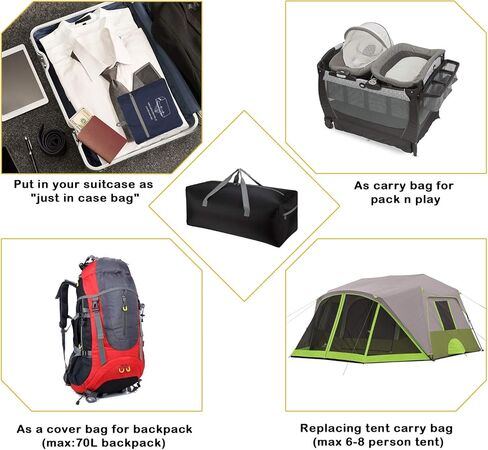 iFARADAY Foldable Duffel Bag 30" / 75L Lightweight with Water Rresistant for Travel-Black in Kuwait