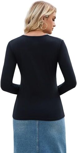 Women's Cotton Thermal Undershirts Crew Neck Long Sleeve Basic Layering Tops in Saudi Arabia