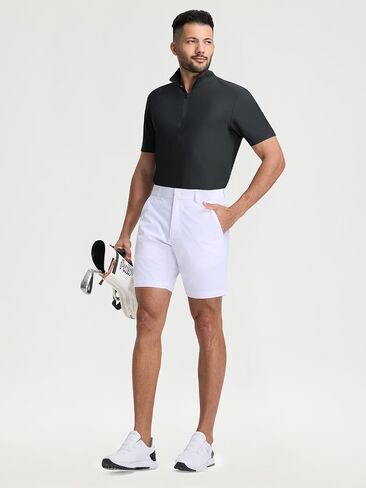 M MAELREG Golf Shirt for Men Zipper Waffle Texture Moisture Wicking Dry Fit Collared Lightweight Mens Polo Shirt Short Sleeve in Kuwait