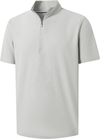 M MAELREG Golf Shirt for Men Zipper Waffle Texture Moisture Wicking Dry Fit Collared Lightweight Mens Polo Shirt Short Sleeve in Kuwait