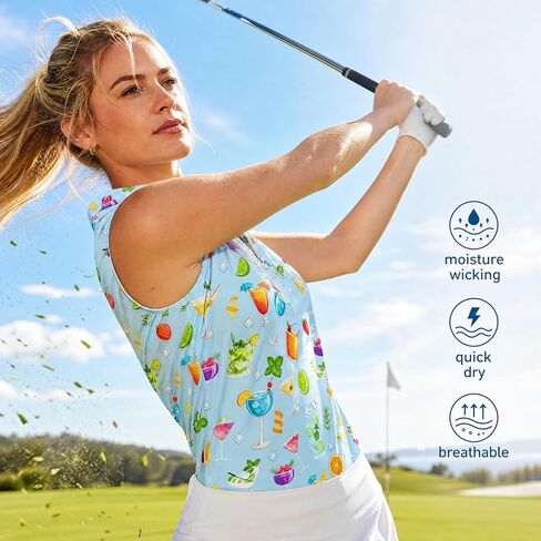 Golf Shirts for Women Sleeveless Golf Clothes Ladies Collared Zipper Up Workout Tank Tops Womens Sport Outfits in Kuwait