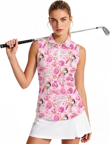 Golf Shirts for Women Sleeveless Golf Clothes Ladies Collared Zipper Up Workout Tank Tops Womens Sport Outfits in Kuwait