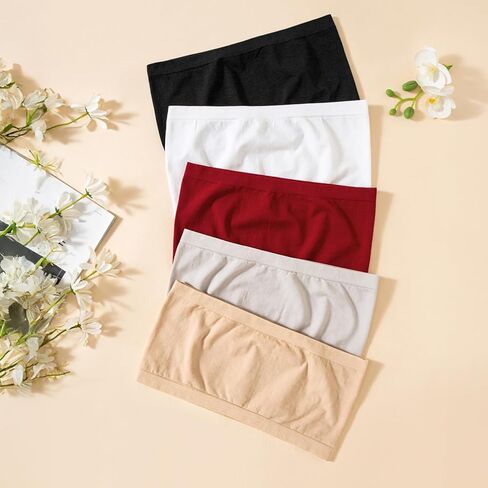3 Pcs Cleavage Cover up for Low Neckline，Seamless Bandeau Soft Stretchy Non-Padded Bandeau in Saudi Arabia