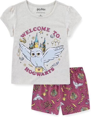 Harry Potter Hogwarts Girls Short Sleeve T-Shirt and Shorts Set for Big Kids in Kuwait