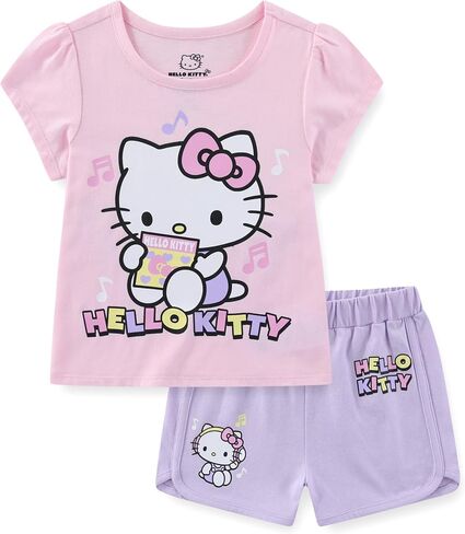 Hello Kitty Sanrio Girls Short Sleeve T-Shirt and Short Set for Big Kids in Kuwait