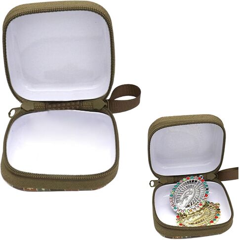 Rosary Prayer Bag with Zipper Closure Religious Jewelry Box for Earrings, Headphones Storage Catholic Rosary Pouches in Kuwait