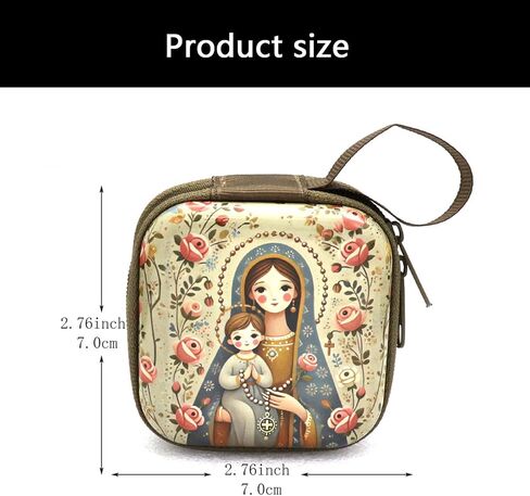 Rosary Prayer Bag with Zipper Closure Religious Jewelry Box for Earrings, Headphones Storage Catholic Rosary Pouches in Kuwait