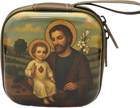 Rosary Prayer Bag with Zipper Closure Religious Jewelry Box for Earrings, Headphones Storage Catholic Rosary Pouches in Kuwait