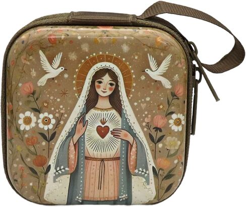 Rosary Prayer Bag with Zipper Closure Religious Jewelry Box for Earrings, Headphones Storage Catholic Rosary Pouches in Kuwait