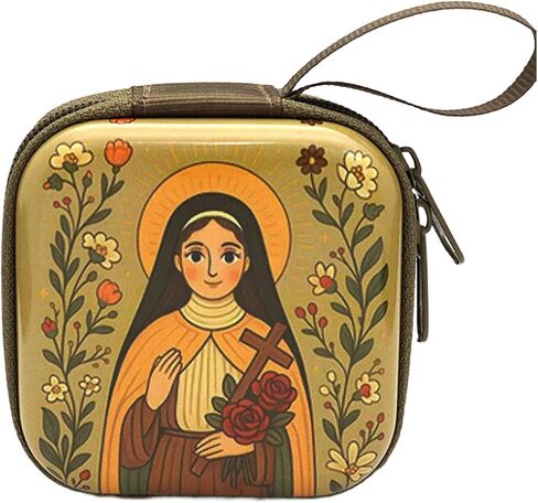 Rosary Prayer Bag with Zipper Closure Religious Jewelry Box for Earrings, Headphones Storage Catholic Rosary Pouches in Kuwait