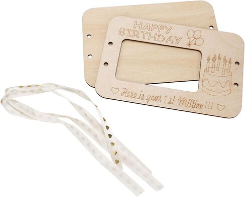 ZJchao Your First Million Wooden Wallet Creative Money Holder Desk Ornament for Birthday Wedding Present (Couple Type) in Kuwait