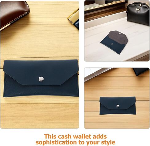 NOLITOY Cash Envelope Wallet Set 2pcs Green Leather Snap Closure Budget Organizer for Women, Reusable Cash Holder Pouch for Travel and Finance Management in Kuwait